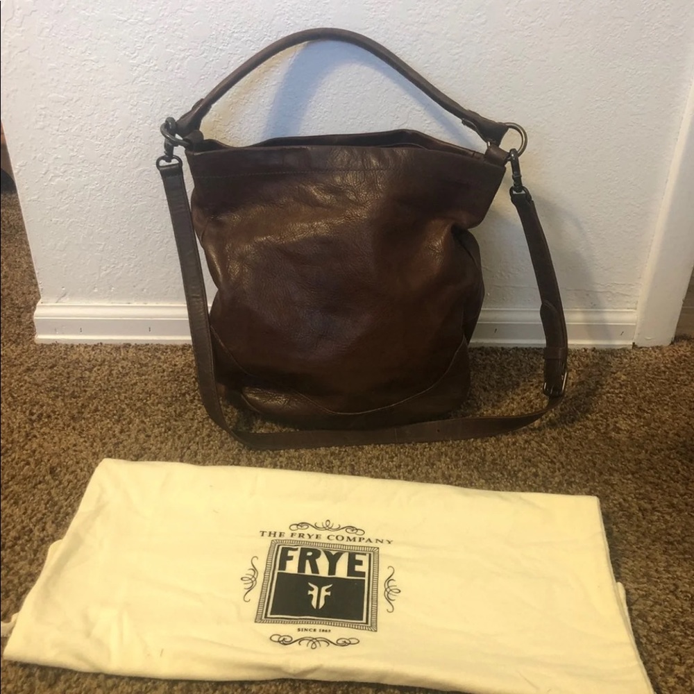 Frye brown leather crossbody handbag
